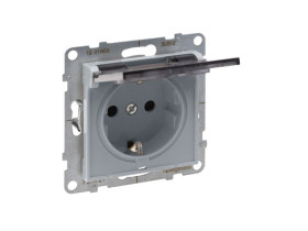 SUNO Gniazdo z uziemieniem schuko z przesłoną IP 21 zaciski automatyczne aluminium 721327 LEGRAND