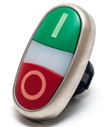 PPDLCL przycisk podwójny chromowany, podświetlany, czerwono-zielony