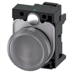 SIRIUS ACT, LAMPKA SYGNALIZACYJNA, 22MM, OKRÄGÅA, TWORZYWO, PRZEZROCZYSTA, GÅADKA, Z UCHWYTEM, BL... - 3SU1106-6AA70-3AA0