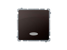 SIMON BASIC Wyłącznik zwierny przycisk bez piktogramu z podświetleniem LED (moduł) 10AX 250V szybkozłącza czekoladowy BMP1L.01/4