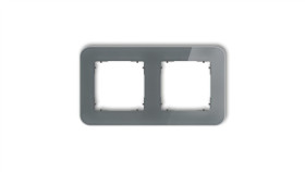 Icon Ramka Uniwersalna Podwójna Zaokrąglona - Efekt Szkła (Ramka: Grafitowa...