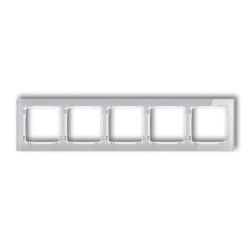 DECO Ramka pięciokrotna - efekt szkła (ramka: szara spód: biały) szary 15-0-DRS-5