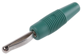 Wtyk bananowy, 30A, Męski, 30 V ac, 60 V dc, 51mm, Zielony