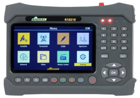 Miernik sygnału DVB-T/T2(HEVC 10 bit)/C oraz DVB-S2X/S2/S ST-6986 z wbudowanym tunerem, analizatorem widma, testerem optycznym