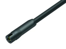 Sensor actuator cable, cable plug, straight to open end, 4 pole, 2 m, PVC, black, 3 A, 77 7095 0000 10004-0200