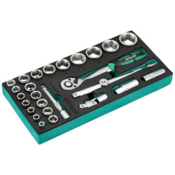Zestaw kluczy nasadowych 1/2” 8-36mm 27elem. 72T CrV wkład EVA STALCO S026391272