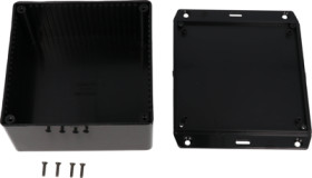 ABS enclosure, (L x W x H) 120 x 120 x 59 mm, black (RAL 9005), IP54, 1591USFLBK
