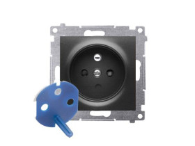 SIMON 54 Gniazdo DATA czarny z kluczem uprawniającym (moduł) DGD1.01/49 KONTAKT SIMON