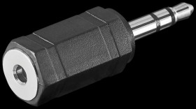 2.5 stereo jack connector to 3.5 stereo jack plug.