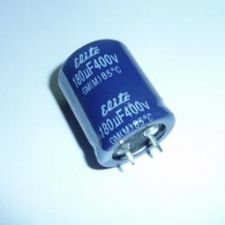 Kondensator elektrolityczny 180uF 400V 85' 25x30mm SNAP-IN Elite [kod#KE013]