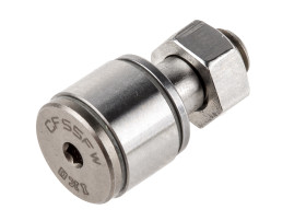 Popychacz, Miniaturowe oporowe, śr: 10mm, dł: 19mm, otwór: 5mm, Stal nierdzewna