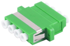 Fiber optic connector, LC socket to LC socket, OS1/OS2, singlemode, ceramic, green, BS07-60041