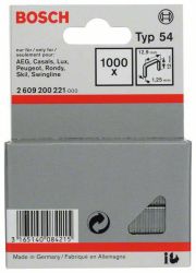 Zszywki płaskie typ 54, 12,9 x 1,25 x 12 mm Bosch Accessories 2609200221, N/A, Wymiary (D x S) 12 mm x 12.9 mm, 1000 szt