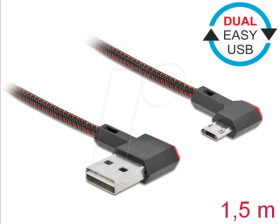 85272 Dual EASY-USB 2.0 cable, A connector to micro-B connector, angle