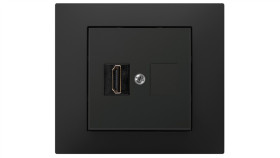 Vestra Gniazdo Multimedialne Pojedyncze Hdmi Bez Ramki Podtynkowe Ip20 Czarny...