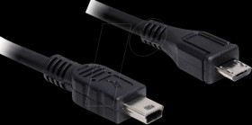 83177 USB 2.0 micro-B plug > USB mini plug 1 m