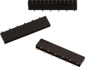 Socket header, 5 pole, pitch 2.54 mm, straight, black, 61000511921