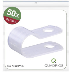 Quadrios 22CA145 Fastener P-shaped Clamps &#xD8;5.3mm Ecru 1 Set