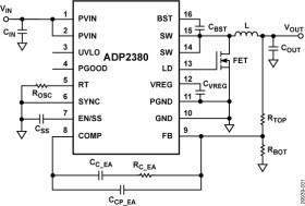 20 V, 4 A synchronous Step-Down Regulator with Low-Side Driver