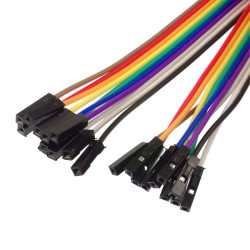 Przewody połączeniowe F-F różnokolorowe 17 cm - 10 szt.