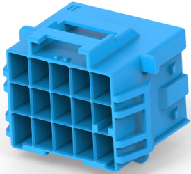 Connector, 15 pole, pitch 6 mm, straight, blue, 3-1971875-7