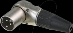 RC3MR XLR cable plug 3-pole angled, nickel-plated housing