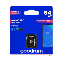 Karta pamięci Goodram M1AA microSD 64GB 100MB/s UHS-I klasa 10 z adapterem