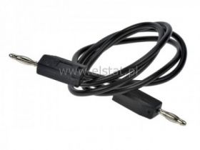 Wtyk banan x2 czarny ( na kablu 0,5m); 2mm