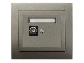 KIER Gniazdo antenowe typu "F" pojedyncze satyna light GPA-1WF/45 OSPEL