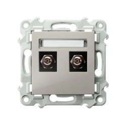 SZAFIR Gniazdo ekwipotencjalne podwójne kaszmirowy beż GPE-2Z/m/83