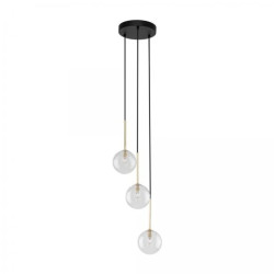 Lampa wisząca na okrągłej rozecie ze szklanymi kulami NILOSczarno-złota 3xG9 5942 TK Lighting