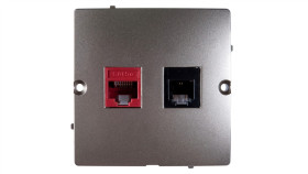 Simon Basic Gniazdo Teleinformatyczne Rj45 Kat.5E + Rj11 Satynowe Bmf5t.02/29