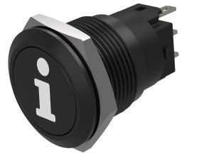 Nasadka przełącznika Chwilowy 1-stykowe, 1-stykowe średnica wycięcia 19mm Montaż wpuszczany EAO