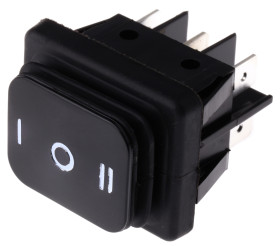 Przełącznik kołyskowy Wł.-wył.-wł. Nie 16 A DPDT Czarny IP65 Molveno