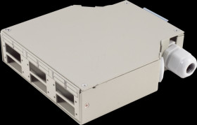 BS07-65010 FO distribution box, 6-way, top-hat rail, grey