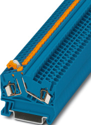 Knife disconnect terminal, tension clamp connection, 0.08-4.0 mm², 2 pole, 20 A, 6 kV, blue, 3035425