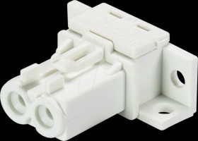 91.023.0153.0 Device connection - socket, solder connection, white, 2-pin