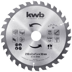 kwb 587859 Circular Saw Blade 210x30mm Carbide tipped clean cuts