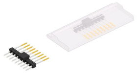 Pin header, 9 pole, pitch 2.54 mm, straight, black, 10050670