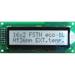 WYŚWIETLACZ LCD 2x16 H FHW K/W CYRYLICA 16x2