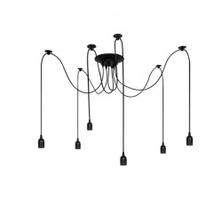 Lampa wisząca pająk ARANEA 6xE27 czarny EDO777189 EDO