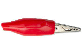 Alligator clips, small, red