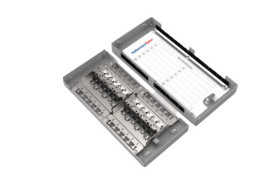 Panel krosowniczy, ZTB, Cat6, 12 portów, RJ45, Bez ekranowania, Szary