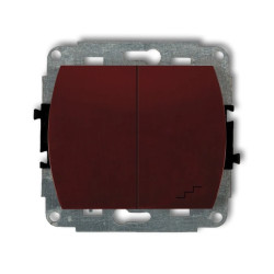 TREND Łącznik jednobiegunowy ze schodowym podświetlany brązowy 4WP-10L