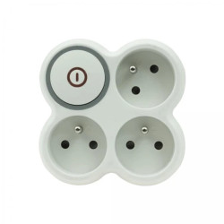 Rozgałęźnik wtyczkowy trzykrotny z/u z włącznikiem R-31WS/B W-72008