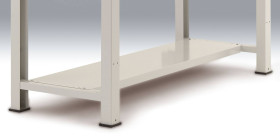 Półka do PROFI 1250 mm pojedynczy stół warsztatowy RAL5012 niebieski Manuflex ZB3601.5012, (S x W x G) 1250 x 50 x 370 m