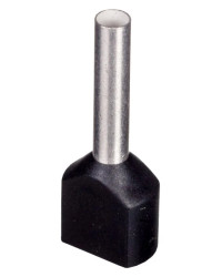 Końcówka tulejkowa izolowana TID 2x1,5mm2/12mm czarna cynowana TID2x1,5L12 /100szt./