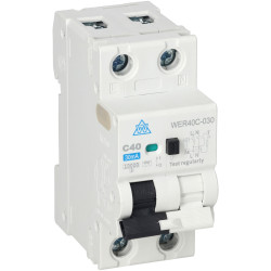 WCED WER40C-030 Type A 40A C curve 30mA high immunity RCBO