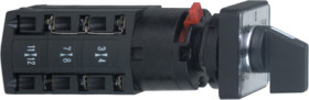 Voltmeter changeover switch, right: 270° - 315° - 0° - 45°, rotary actuator, 440 V, (W x H x D) 30 x 30 x 88 mm, front mounting,