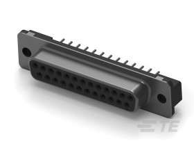 Złącze D-Sub 25-pinowe Żeński Proste Przewlekany raster 2.74mm Nikiel